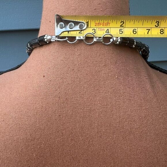 Mexicali Blues Single Strand Necklace Turquoise Obsidian Silver Boho Jewelry - Picture 4 of 9